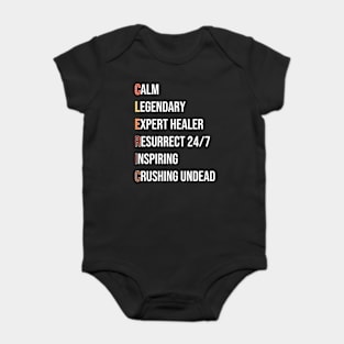 Cleric Healer Priest RPG Pnp Roleplaying Dungeon Meme Gift Baby Bodysuit